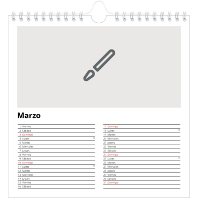Calendarios Cuadrados — Diseña tu producto [Marzo]