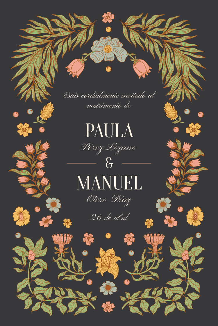 Invitaciones — Enredaderas y flores