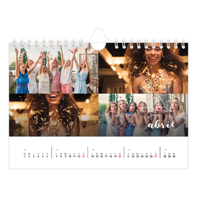 Calendario personalizado A5 — Guión sencillo [Abril]