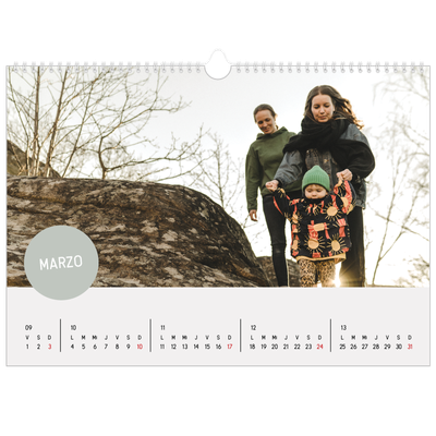Calendario A3 horizontal — Pegatina de foto [Marzo]