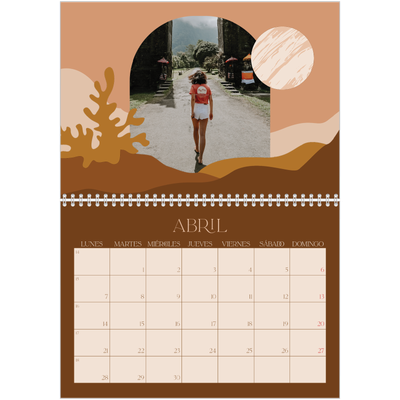 Calendario personalizado doble A4 — Montañas neutrales [Abril]