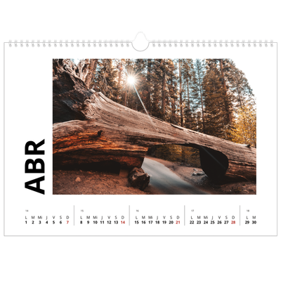 Calendario A3 horizontal — White space [Abril]