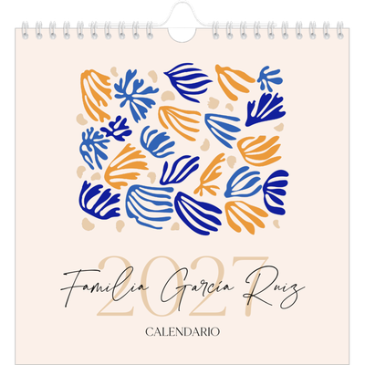 Calendarios Cuadrados — Coral minimalista [portada]