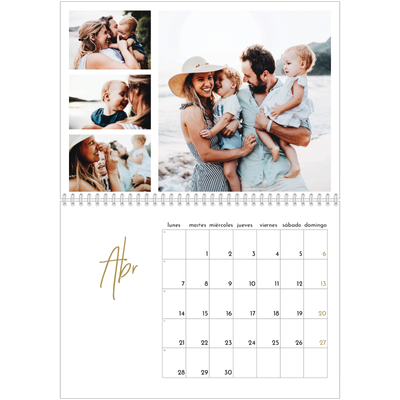 Calendario personalizado doble A4 — Texto en garabatos [Abril]