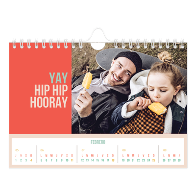 Calendario personalizado A5 — Brillante y bonito [Febrero]