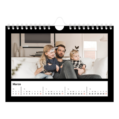 Calendario personalizado A5 — Margen negro [Marzo]