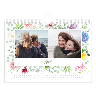 Calendario personalizado A5 — Flores tradicionales [Abril]