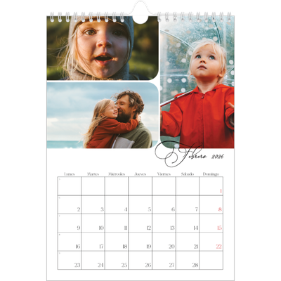 Calendario personalizado A4 — Fotos y caligrafía [Febrero]