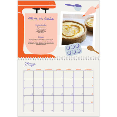 Calendario personalizado doble A4 — Año en recetas [portada]
