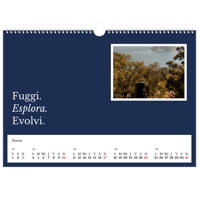 Calendario A3 horizontal — Tierra editorial [Enero]