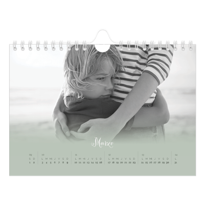 Calendario personalizado A5 — Verde bruma [Marzo]