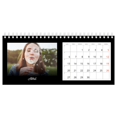 Calendarios de mesa — Negro minimalista [Abril]