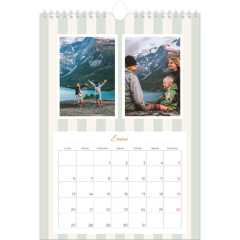 Calendario personalizado A4 — Letras y rayas