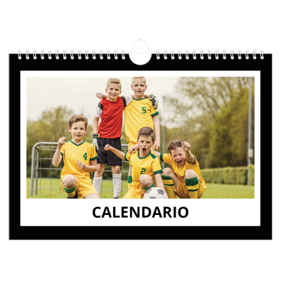 Calendario A4 horizontal — Marco negro [portada]