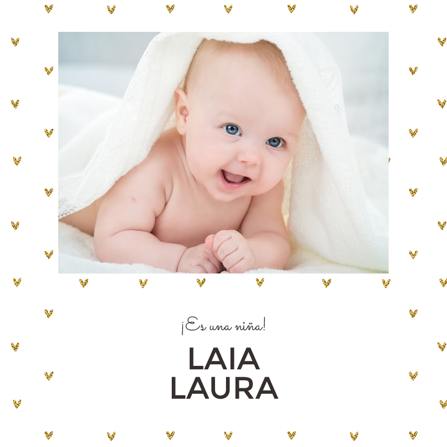 Invitaciones — Corazones dorados