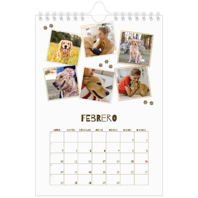 Calendario personalizado A5 — Cachorro juguetón [Febrero]