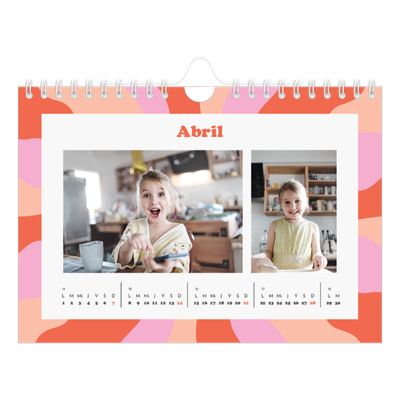 Calendario personalizado A5 — Juego de patrones [Abril]