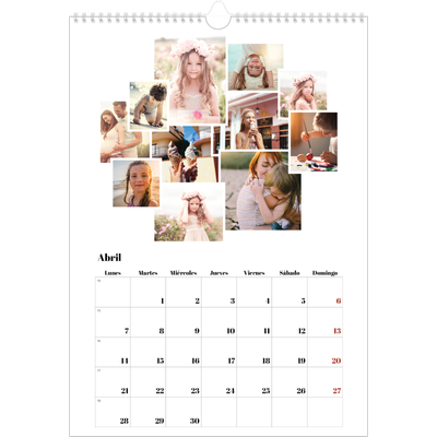 Calendarios A3 — Formas de collage [Abril]