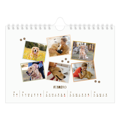 Calendario personalizado A5 — Cachorro juguetón [Febrero]
