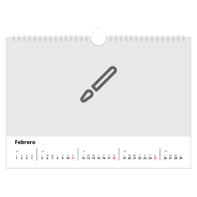 Calendario A4 horizontal — Diseña tu producto [Febrero]