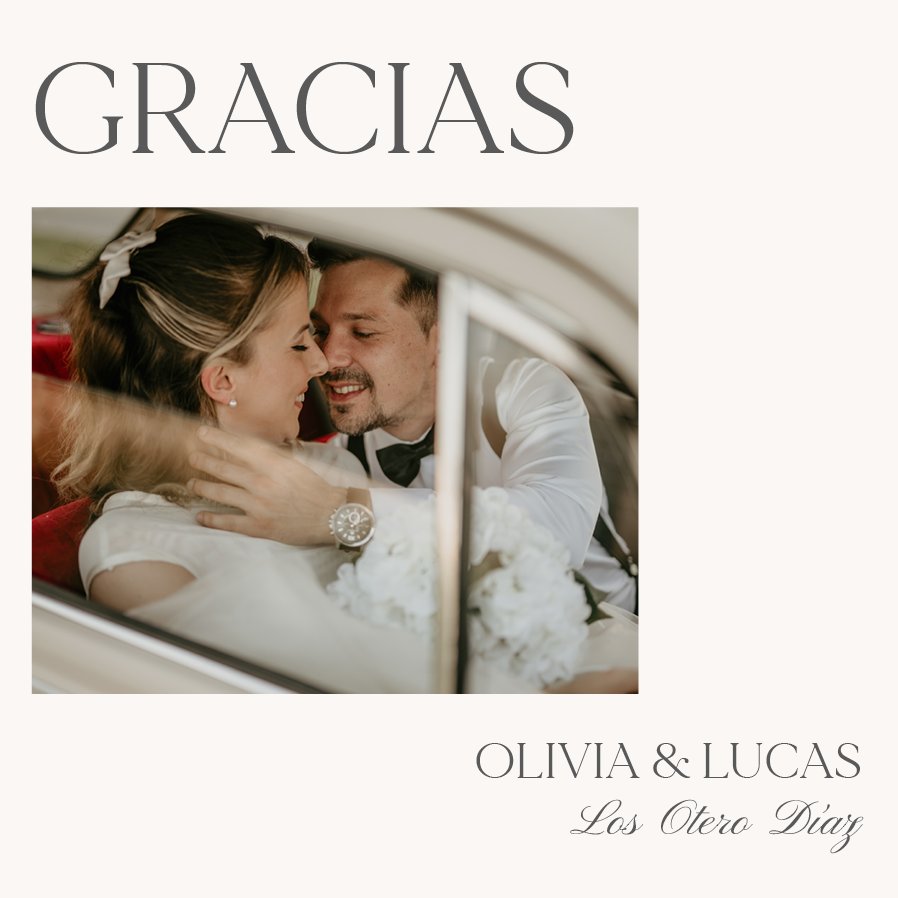 Tarjetas de agradecimiento — Tipografía en fondo crema