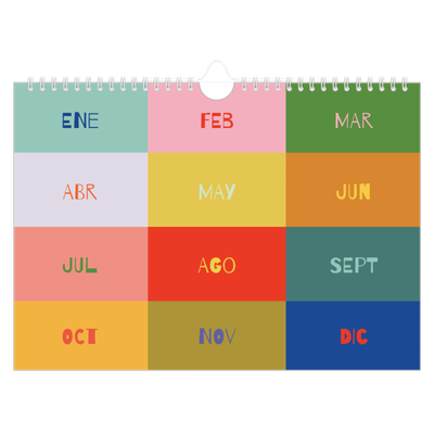 Calendario A4 horizontal — Divertido y colorido [portada]