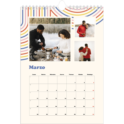 Calendario personalizado A4 — Líneas retro [Marzo]