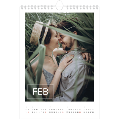 Calendario personalizado A4 — Fecha superpuesta [Febrero]