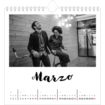 Calendarios Cuadrados — Escrito a mano [Marzo]