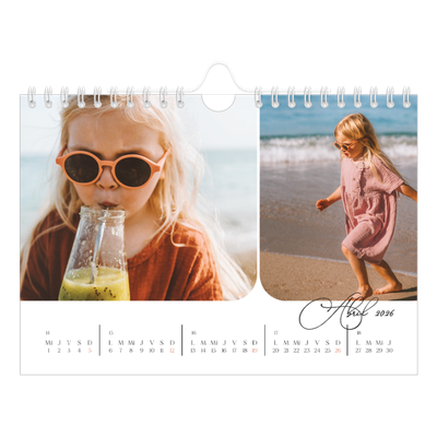 Calendario personalizado A5 — Fotos y caligrafía [Abril]