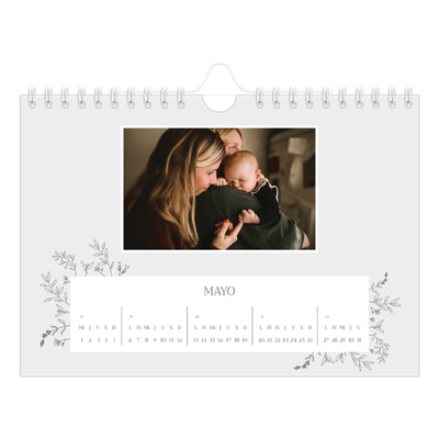 Calendario personalizado A5 — Flores dibujadas [portada]