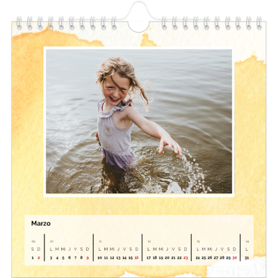 Calendarios Cuadrados — Fondos de acuarela [Marzo]