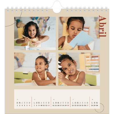 Calendarios Cuadrados — Texto asimétrico [Abril]