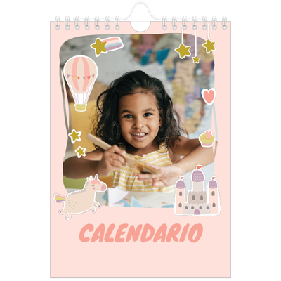Calendario personalizado A5 — Unicornio arcoíris [portada]