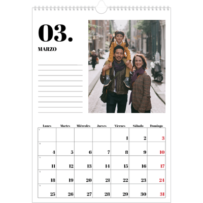 Calendarios A3 — Serif y momentos [Marzo]