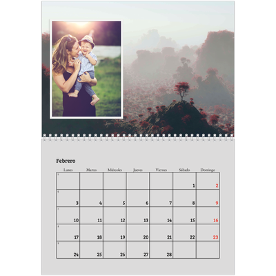 Calendario personalizado doble A4 — Cuatro estaciones [Febrero]