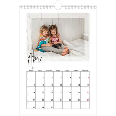 Calendario personalizado A4 — Marco transparente [Abril]