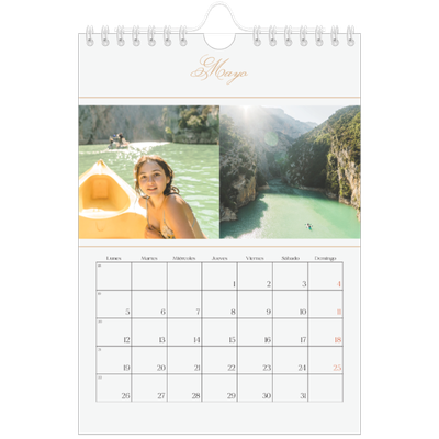 Calendario personalizado A5 — Banner de texto dorado [portada]