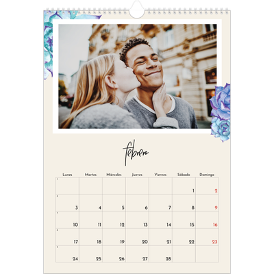 Calendarios A3 — Flores pintadas [Febrero]