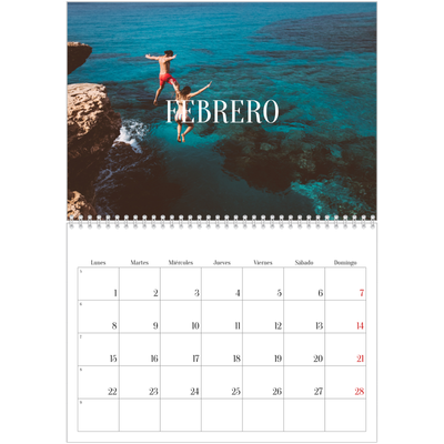 Calendario personalizado doble A4 — Escapada infinita [Febrero]