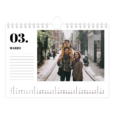 Calendario personalizado A5 — Serif y momentos [Marzo]