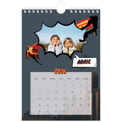 Calendario personalizado A5 — Libro de cómics [Abril]