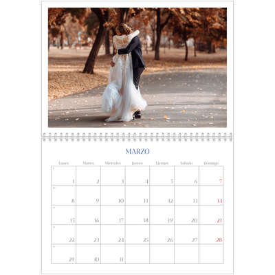 Calendario personalizado doble A4 — Clásico cobalto [Marzo]
