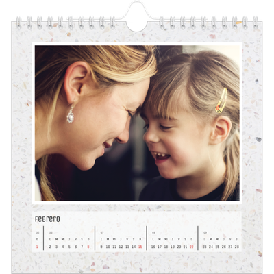 Calendarios Cuadrados — Fondos de mármol [Febrero]