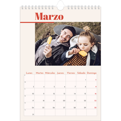 Calendario personalizado A4 — Nostalgia de los 90 [Marzo]