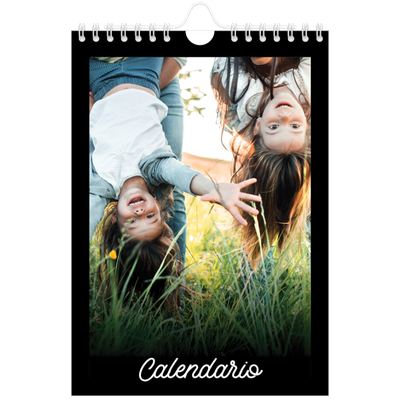 Calendario personalizado A5 — Negro minimalista [portada]