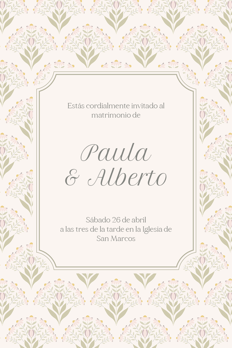 Invitaciones — Flores vintage