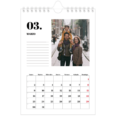 Calendario personalizado A5 — Serif y momentos [Marzo]