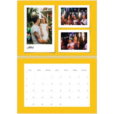 Calendario personalizado doble A4 — Instantáneas pop de colores [Abril]