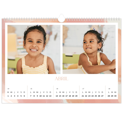Calendario A3 horizontal — Efecto pincel [Abril]